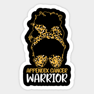 Appendix Cancer Awareness Messy Bun Appendix Cancer Warrior Sticker